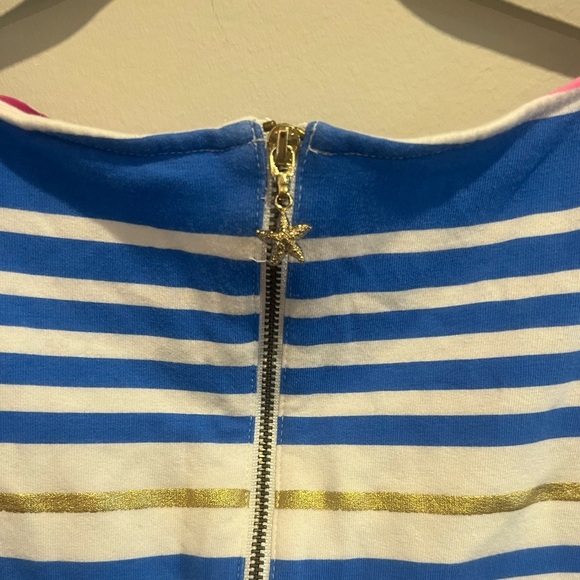 Lilly Pulitzer Lena Shift Dress Lapis Blue Tiki Stripe Stretch Medium
(M) - Picture 5 of 10